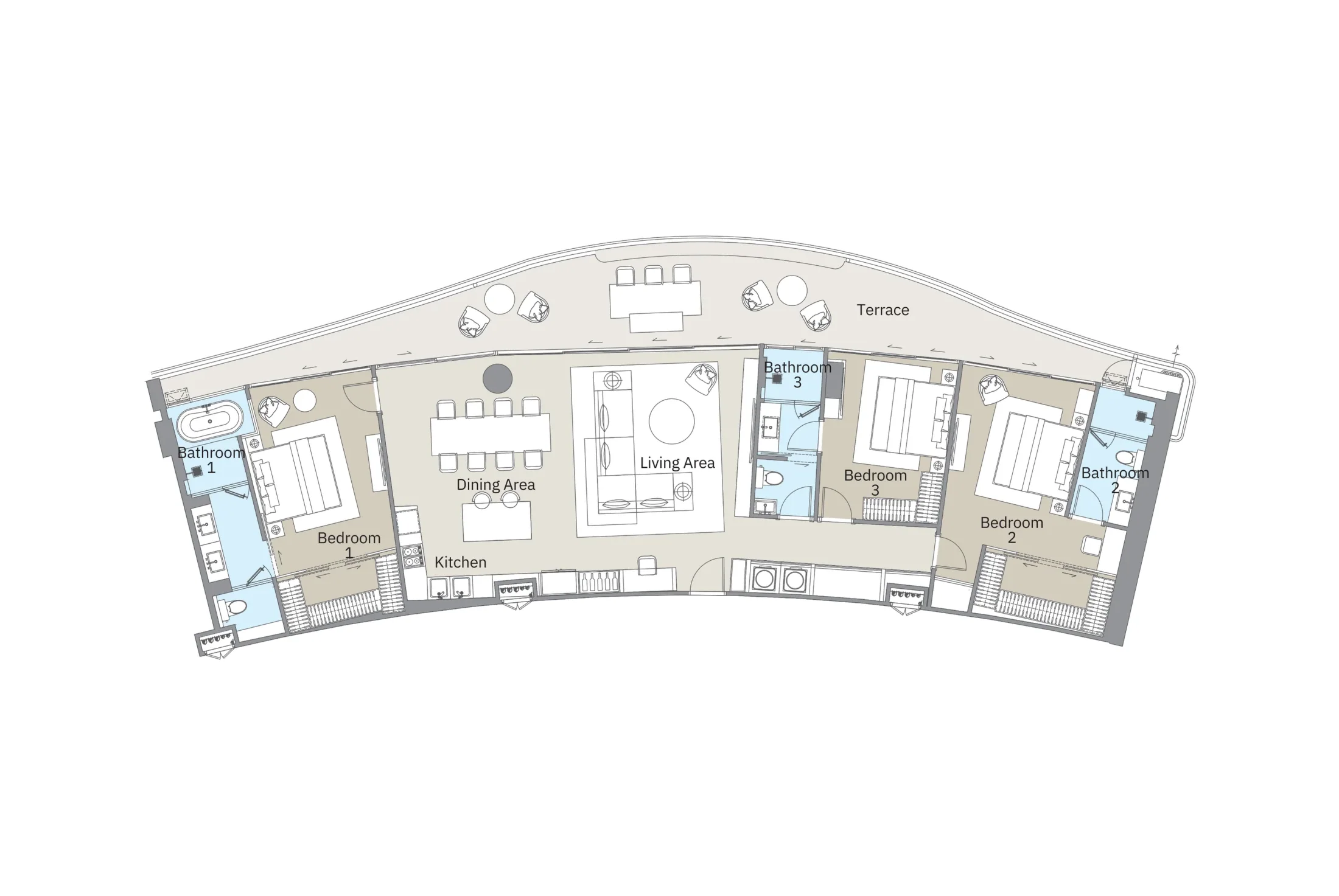 Angsana Golf Residences Topaz — 3-bedroom residence floor plan